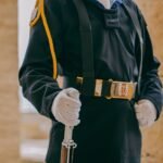 Close-up of a ceremonial guard in uniform holding a rifle at Anıtkabir, Ankara, Türkiye.