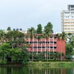 Scenic view of architectural buildings and greenery in Dhaka, Bangladesh.