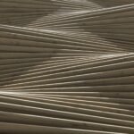 Abstract wooden beams creating striking geometric patterns in modern architecture.