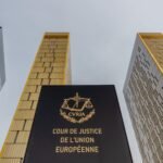 Architectural view of the European Court of Justice in Luxembourg City.