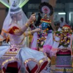 Authentic Manipuri Raas Leela dance with vibrant costumes in Imphal, Manipur, India during Basanta Purnima festival.